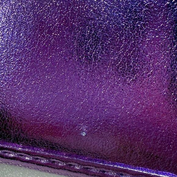 NWT Juicy Couture String Of Pearls Double Medium Zip Around Wallet Violet Tulle - Picture 9 of 9